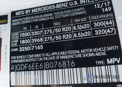 2018 Mercedes-Benz Gls 450 4Matic z USA, uszkodzony, nr VIN 4JGDF6EE6JB076816